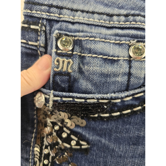 Miss Me Easyboot Med Wash Denim Jeans. Embellished Great Condition. Ladies 30 - Picture 3 of 13